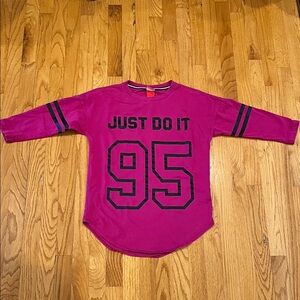 Nike Magenta 3/4 Sleeve Cotton Tee